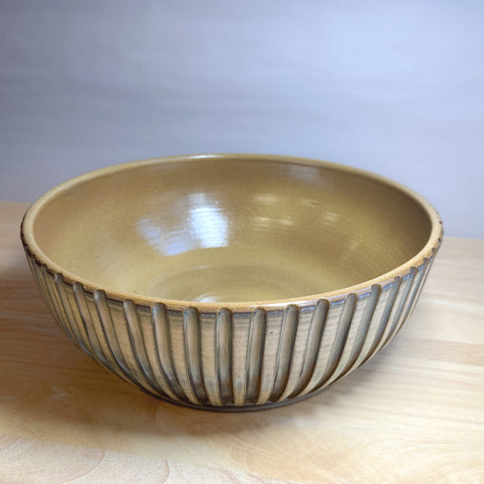Bowl Carved White & Yellow #2348